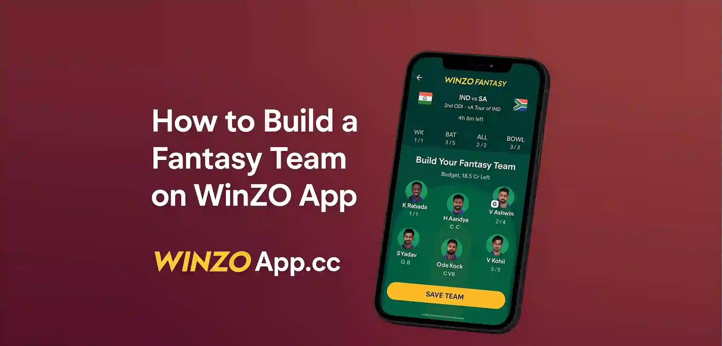 How to Build a Fantasy Team on WinZO App